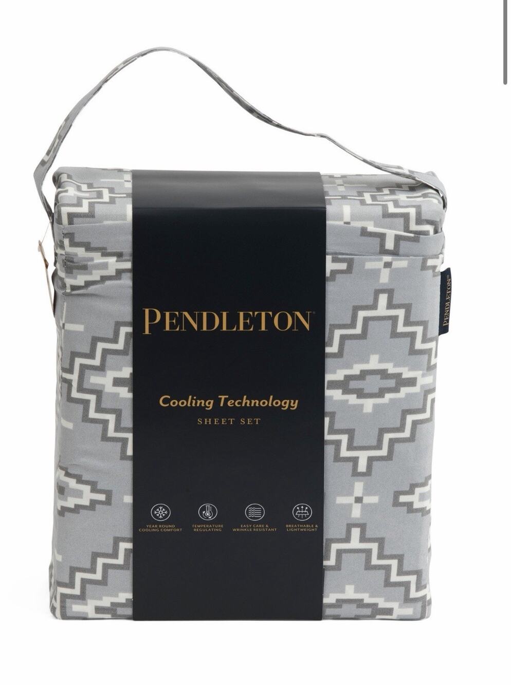 New! Pendleton OTERO Gray 4pc Queen Sheet Set With Cooling Technology Aztec